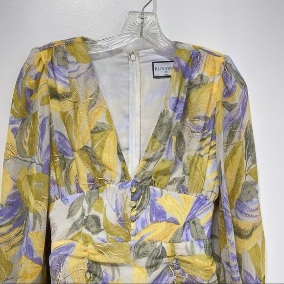 RUNAWAY The Label Paradise Mini Dress in Yellow/Lilac Size XS US 2 UK 6 NWOT - Picture 9 of 16